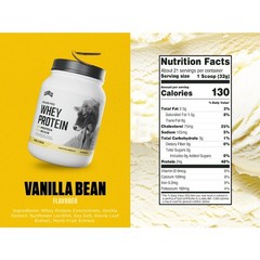 Vanilla Bean Grass Fed Whey Protein Powder 24G Protein No Artificials 1.48LB