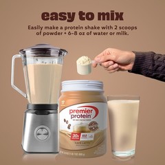 Premier Protein Powder, Café Latte, 30g Protein, 95mg Caffeine ,(17 Servings)