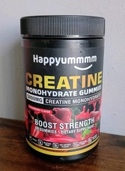 Creatine Monohydrate Gummies HUGE 90 Pk – 5g / 5000mg Strawberry | Exp 06/27