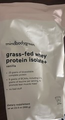 mindbodygreen Grass-Fed Whey Protein Isolate Vanilla Powder 23.5oz All Natural