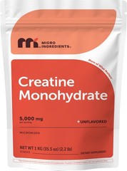Micro Ingredients Creatine Monohydrate Powder 1 kg 2.2 Lbs, 5000mg Per Serv, …