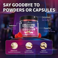 Creatine Monohydrate Gummies 5000mg for Men & Women, Organic Pure Creatine Gummi