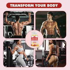 Creatine Monohydrate Gummies – Increase Strength and Build Muscle 1/2/3/5 Bottle