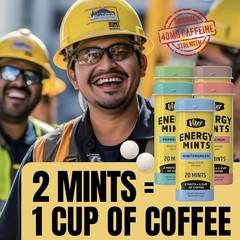5 Variety Packs (20 in each pack) 40mg Caffeine Energy Mints