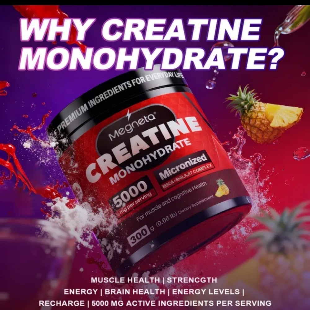 Creatine Monohydrate Powder 🍍 Flavor Sugar Free 2 Month Supply !