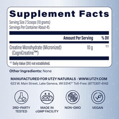Creabrainiq High Dose Creatine Powder for Brain Health – 10G per Serving – Suppo