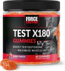 Force Factor Test X180 Gummies Testosterone Booster for 60 Count (Pack of 1)