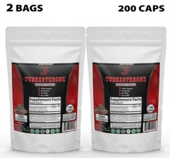 TURKESTERONE 10% AJUGA TURKESTANICA Strong Potency Extract 200 Veggie Capsules