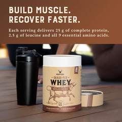 100% Grass Fed Whey Chocolate Protein Powder – Only Four Ingrediants, Absolutely