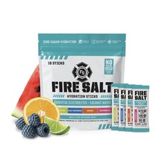 Fire Salt Sugar-Free Electrolyte Hydration Powder + Coconut Water, 16 Count