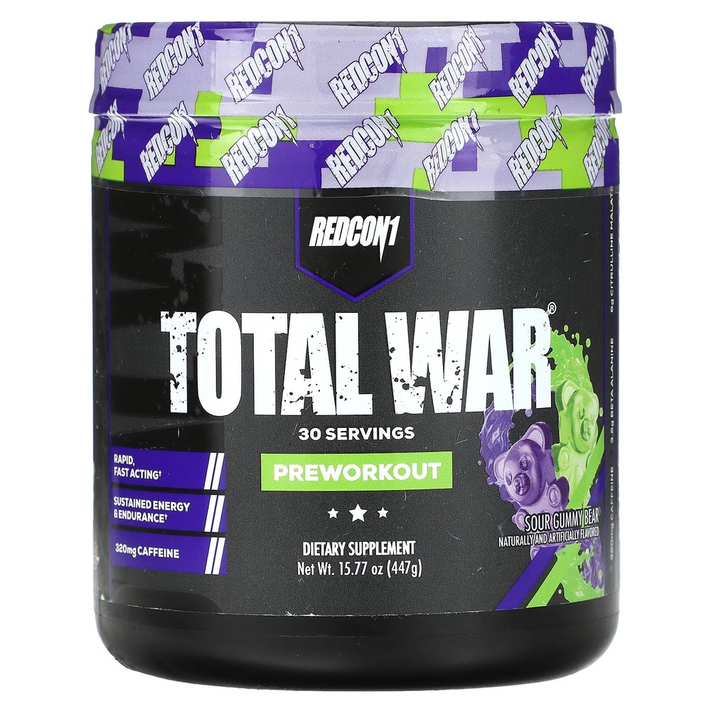 Total War, Preworkout, Sour Gummy Bear, 15.77 oz (447 g)