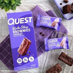 Quest Bake Shop Chocolate Brownies – 10g Protein, 2g Carbs, 1g Sugar, 10 Count