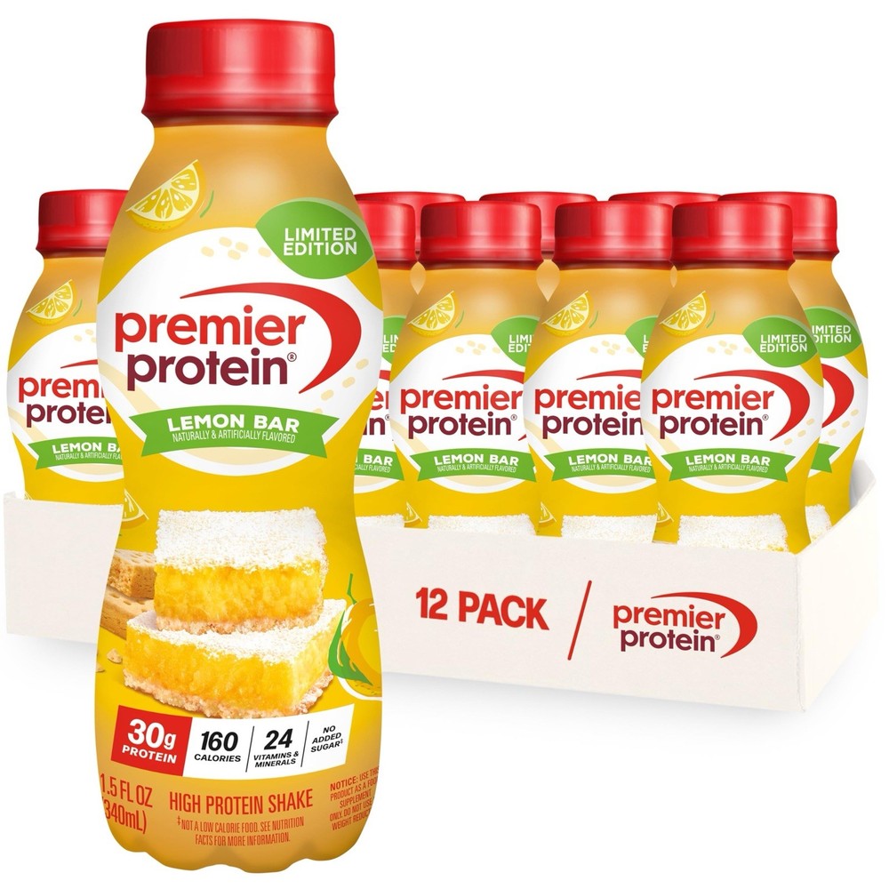 Premier Protein Lemon Bar 🍋 11.5 Fl Oz (Pack of 12)