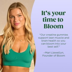 Bloom Creatine Monohydrate Gummies, 5g Per Serving, Sugar Free Creatine Gummy fo