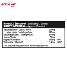Energon X 90-270 Caps. Guarana Ginseng Taurine Magnesium Vitamin B6 Energy Pills