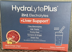 HydraLytePlus Electrolytes Liver Support Powder Blood Orange Ginger 20 Packets