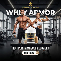Conquest Whey Armor 100% Whey Isolate Protein Cappuccino 1lb Muscle Recovery