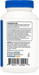 Nutricost Natural Caffeine 200mg, 250 Vegetarian Capsules – Gluten Free, Non-GMO