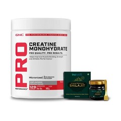 GNC Pro Performance Micronized Creatine Monohydrate + Free Shilajit| 400g & 10gm