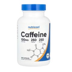 Nutricost, Caffeine , 100 mg , 250 Capsules – Energy Boost and Focus
