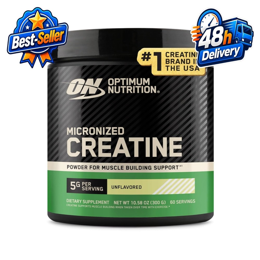 Optimum Nutrition Micronized Creatine Monohydrate Powder 5g 60 Servings