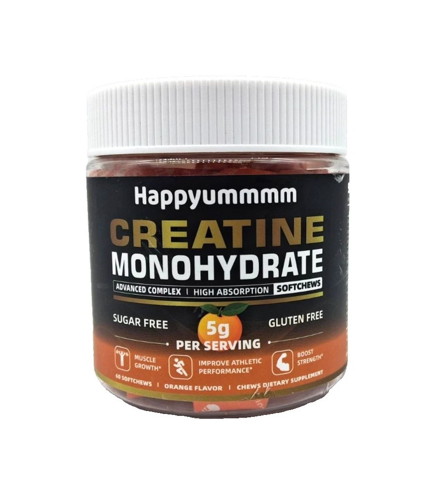 Happyummmm Creatine Monohydrate Softchews 60 Softchews Orange Flavor Exp: 3/27