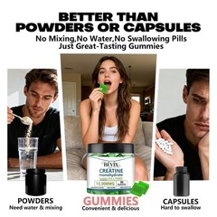 Creatine Gummies for Energy, Strength, and Muscle Growth – 90 Count, Sugar-Free