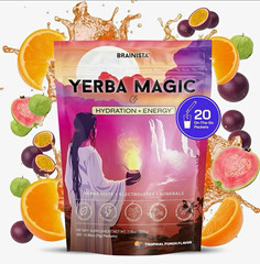 BRAINISTA Yerba Magic Electrolytes Hydration + Energy No Sugar, 20 Packets