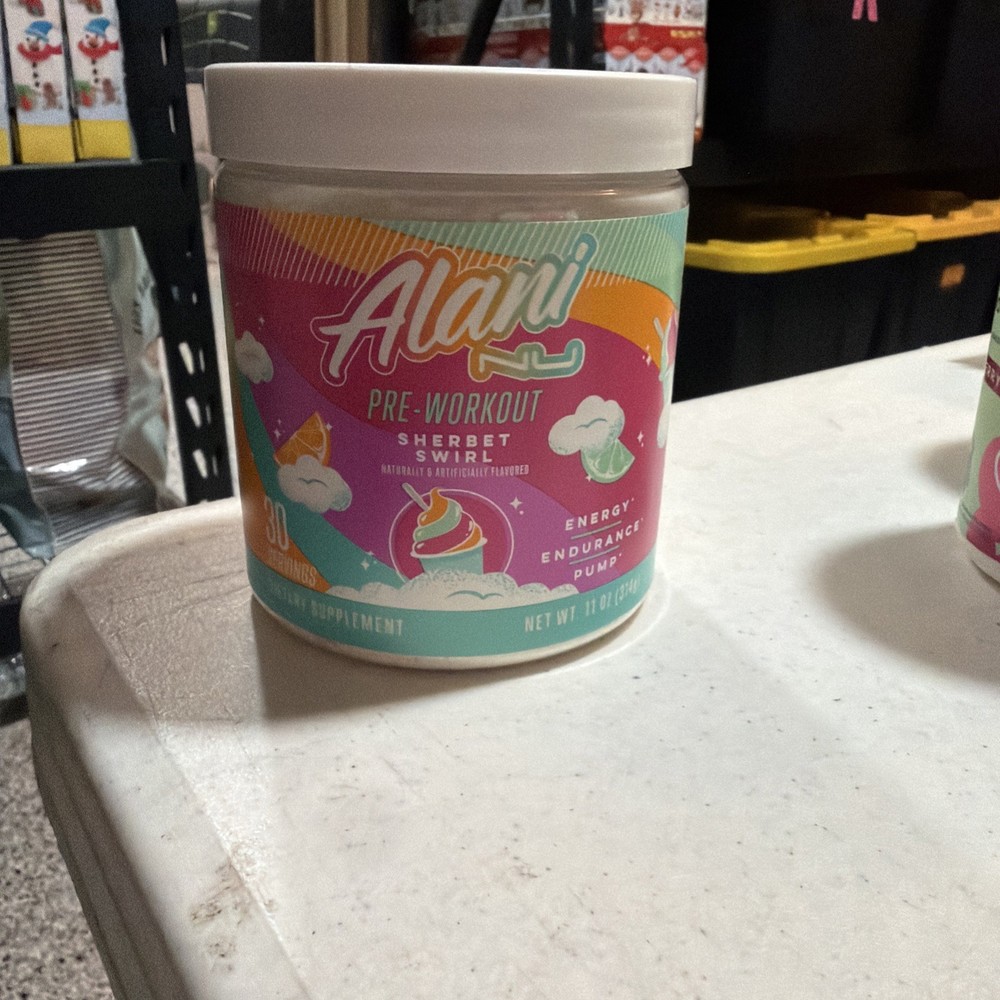 Alani Nu Pre-Workout Sherbet Swirl Supports Energy, Endurance, Pump- EXP 01/2027
