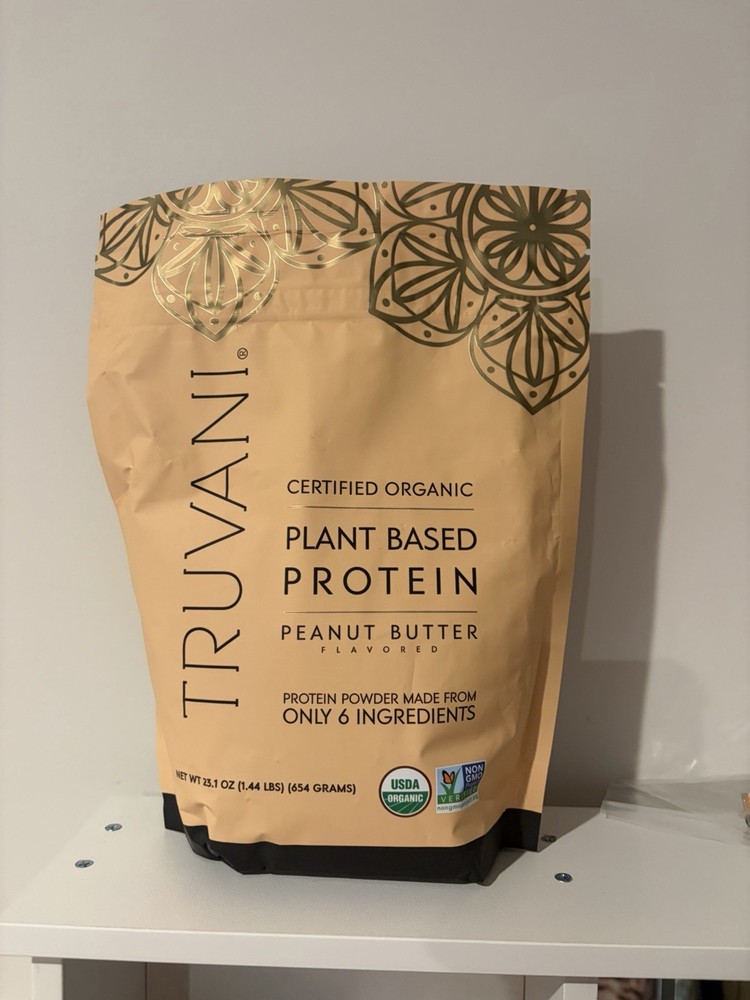 Truvani Plant Based Peanut Butter Protein Powder 23.1 NEW Expires 6/27