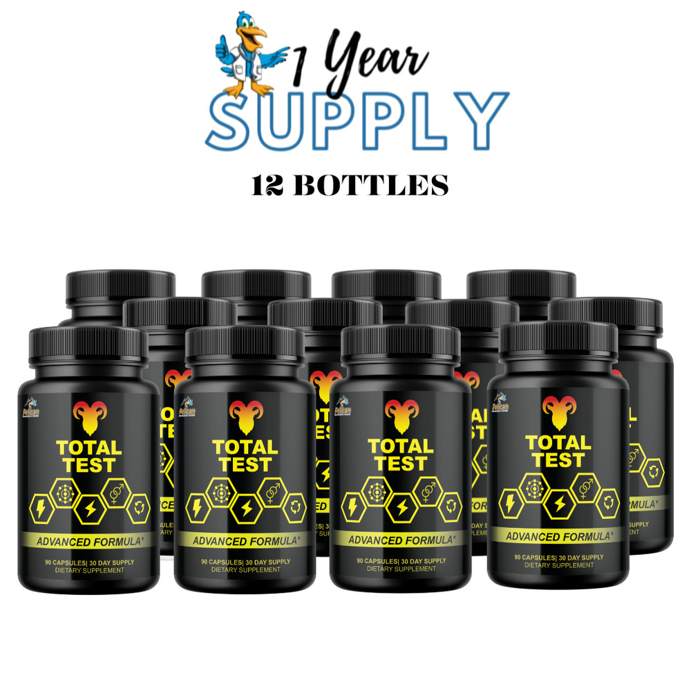 Total Test- Bodybuilding & Men’s Health Support- 12 Bottles- 1080 Capsules