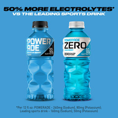 POWERADE Mountain Berry Blast Electrolyte Sports Drink Bottles, 20 fl oz, 8 Pack