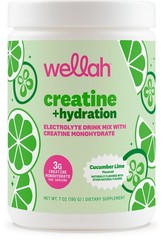 Wellah Creatine + Hydration Powder (Cucumber Lime) 30 Servings – Electrolyte Mix