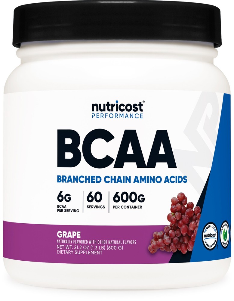 Nutricost BCAA 2:1:1 Powder (Grape) 60 Servings – 6G Per Serving