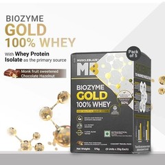 MuscleBlaze Biozyme Gold 100% Whey Protein Powder Sweetened Chocolate 5x35g