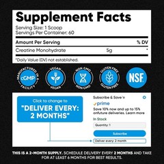 Unflavored Creatine Monohydrate Powder – 5000mg for Optimal Performance