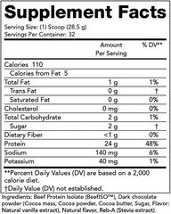 Beef Protein Isolate Powder, 24G Protein, BST Free, 2 Grams Bcaa’S, Muscle Build