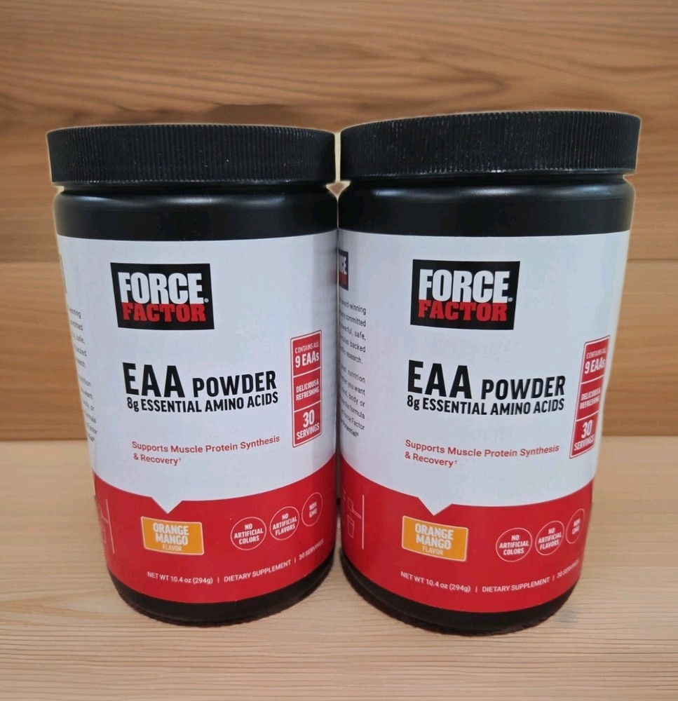 2 x Force Factor Essential Amino Acids Full Spectrum EAAs Powder 10.4 oz