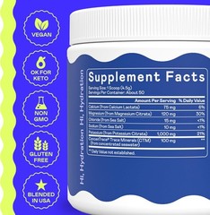 Hi-Lyte K1000 Electrolytes Powder Mix Unflavored Keto & Performance, 50 Servings