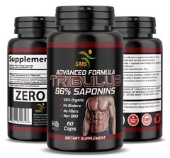 Tribulus Terrestris 3000mg Daily Extract 60 Capsules Vegan Friendly Sport Gym