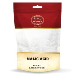 Spicy World Malic Acid Powder 1.75 LB (28oz) – Food Grade, Crystals, Tart Flavor