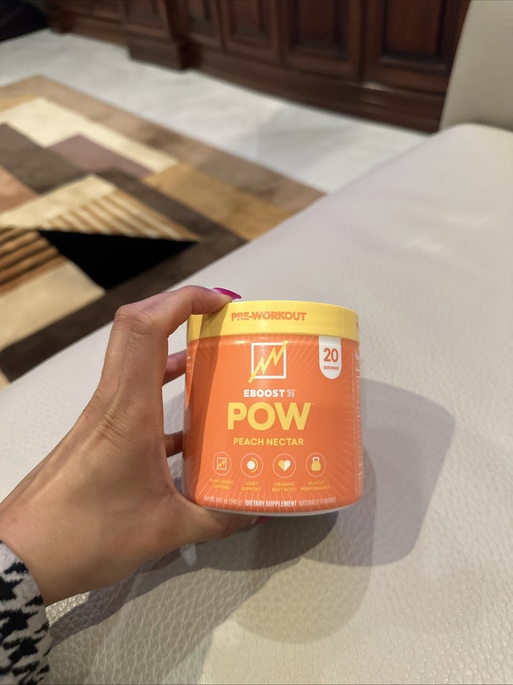 EBOOST POW Natural Pre Workout Powder – 20 Servings – Peach Nectar: NEW