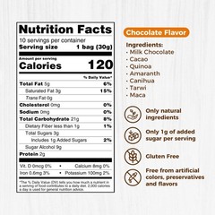 1 BOX – Superfoods Real milk – reduced sugar – quinoa, cacao, maca – Vegan.