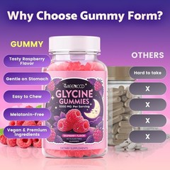 Glycine Gummies 1000mg, Glycine Supplement for Relaxation and Nerve Support