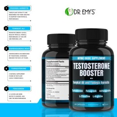 (1 Pack) Testosterone Supplement Booster Capsules Blood Flow Nitric Oxide