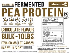 Nutrasumma Fermented Pea Protein Chocolate 10 lbs