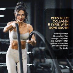 4 pack Keto Collagen Powder 5 Type Bone Broth Hyaluronic Acid MCT Vitamin DK