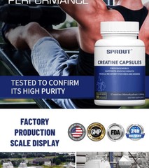 Creatine Monohydrate, 60 Capsules – 1200mg Per Serving
