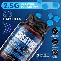 Creatine Monohydrate GUMMIES blueberry 🫐 Flavor 2 Pack 2 Month Supply