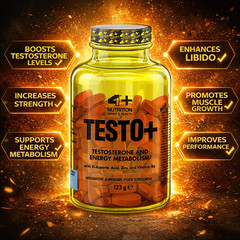 TESTO+ – 90 Tablets – Natural Testo Booster Strength Support Libido Endurance